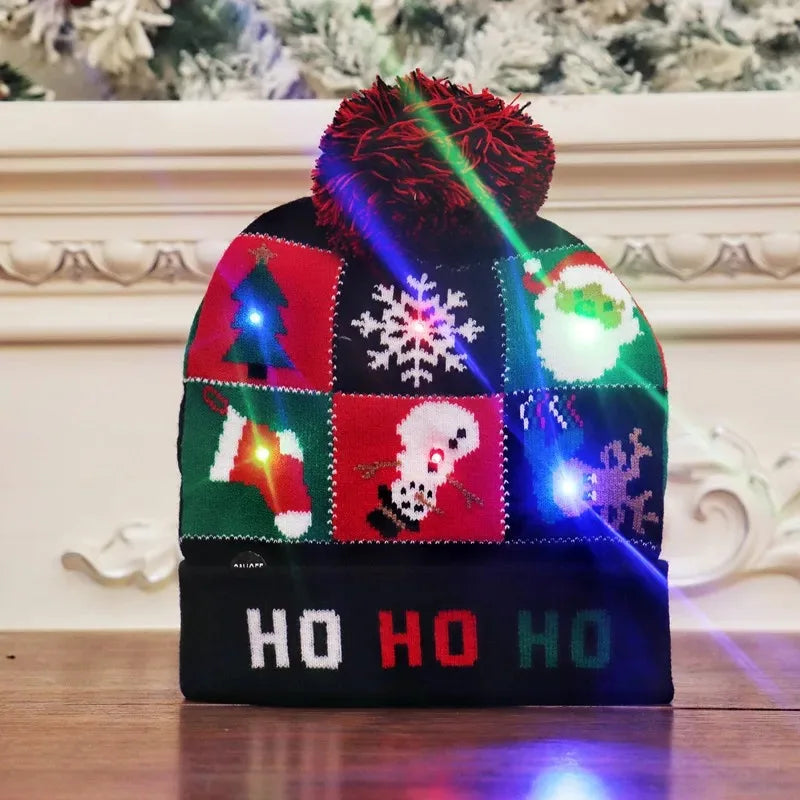 LED Light-Up Christmas Beanie