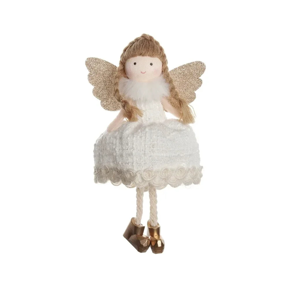 Christmas Plush Angel Ornaments – With Antlers, Heart, or Scarf