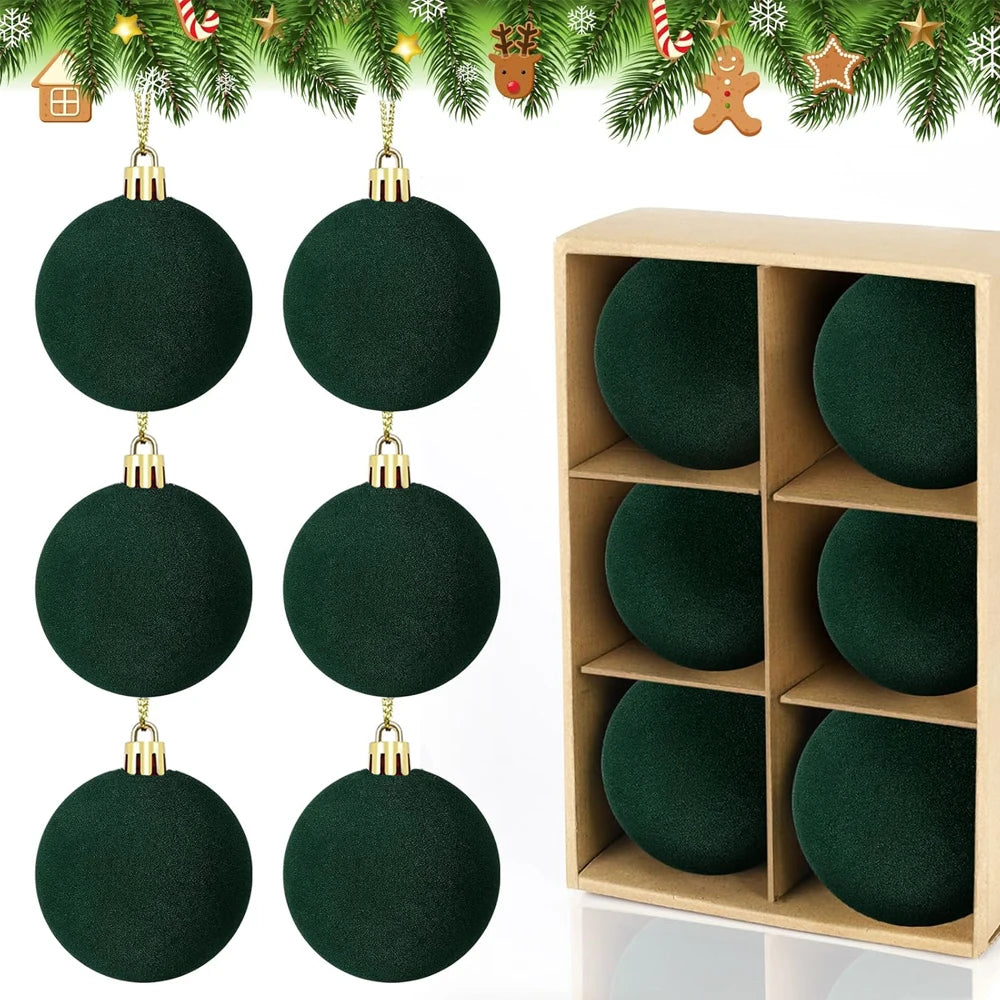 Velvet Christmas Tree Balls – Set of 6 (5 cm)