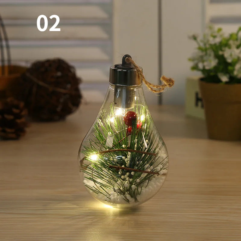 LED Christmas Bulb Ornaments – Luminous Fairy Light Hanging Decorations ✨💡🎄
