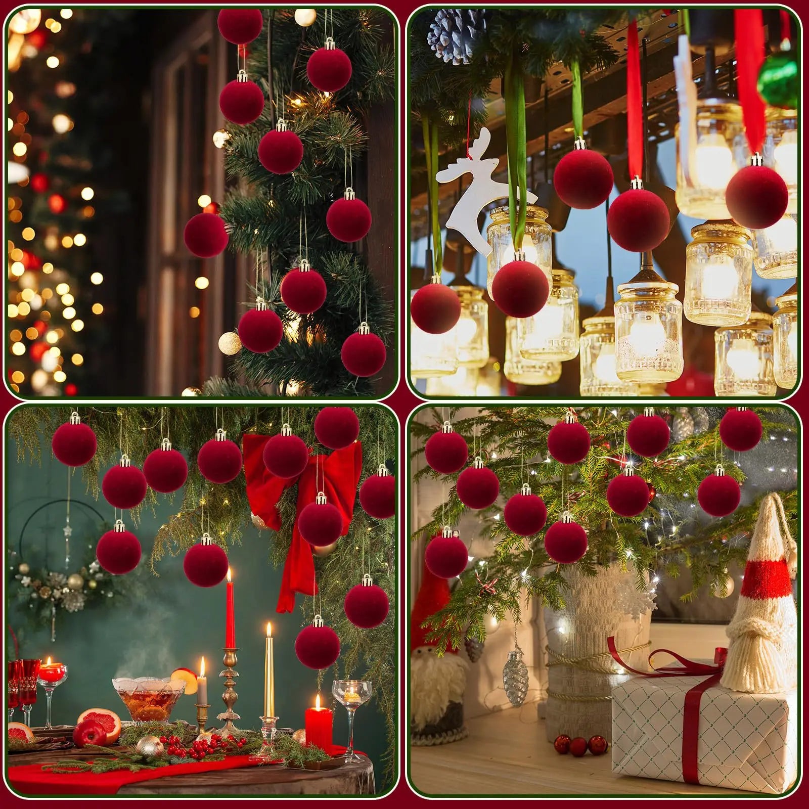 Velvet Christmas Balls – Shatterproof Tree Ornaments
