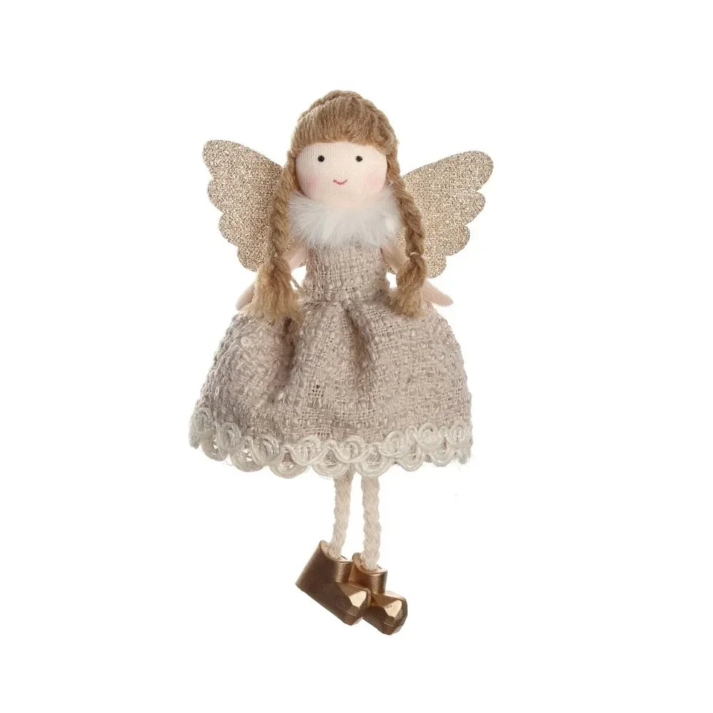 Christmas Plush Angel Ornaments – With Antlers, Heart, or Scarf
