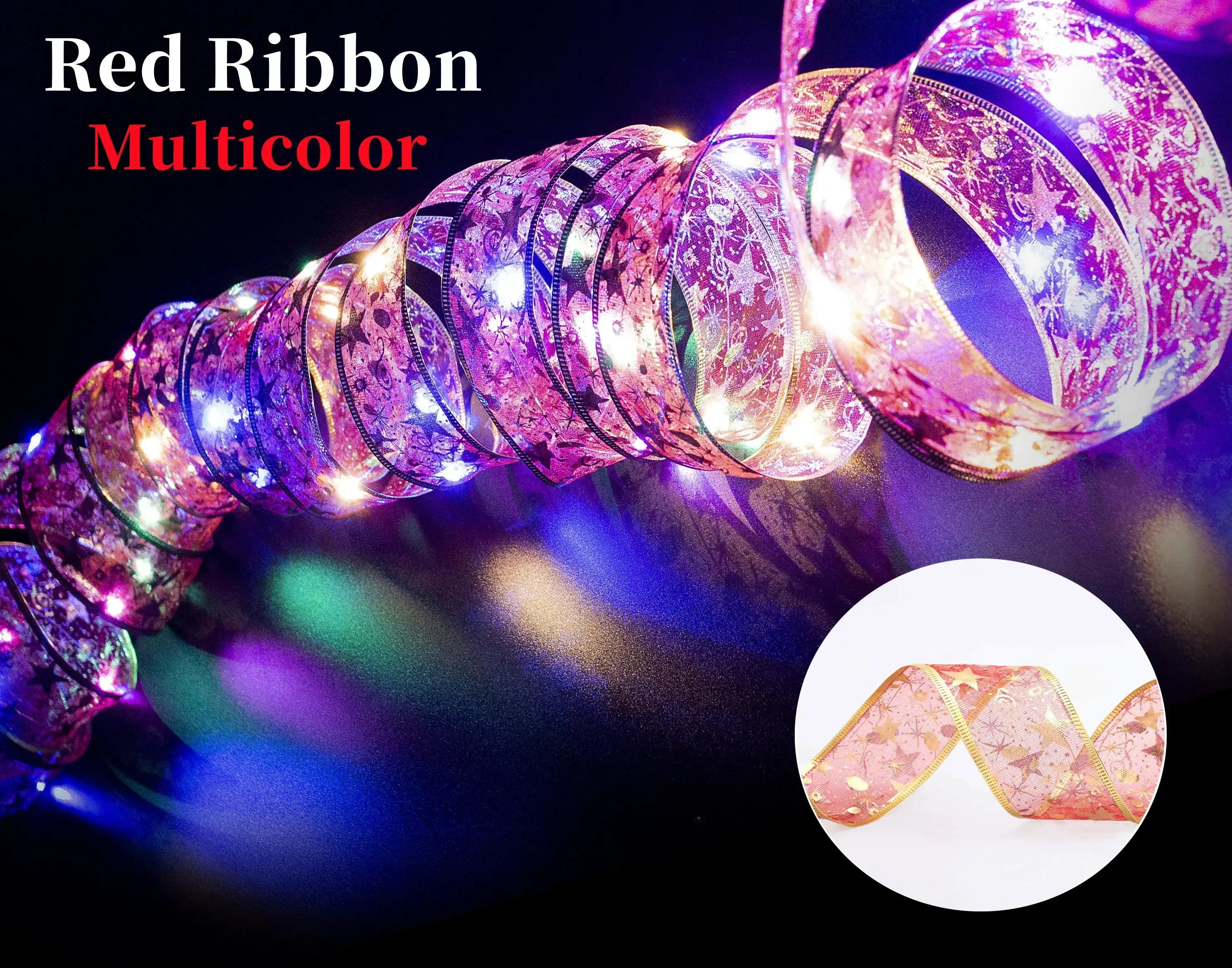 LED Christmas Ribbon Fairy Lights
