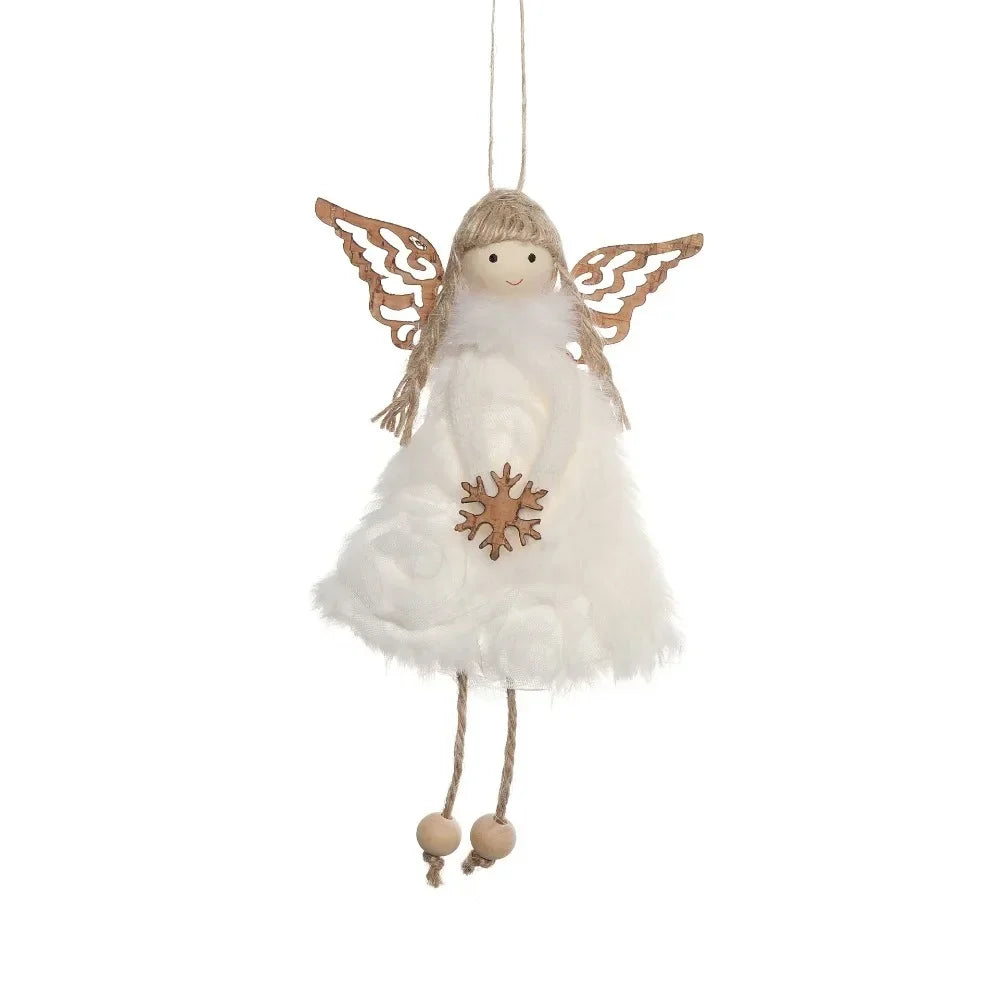 Christmas Plush Angel Ornaments – With Antlers, Heart, or Scarf
