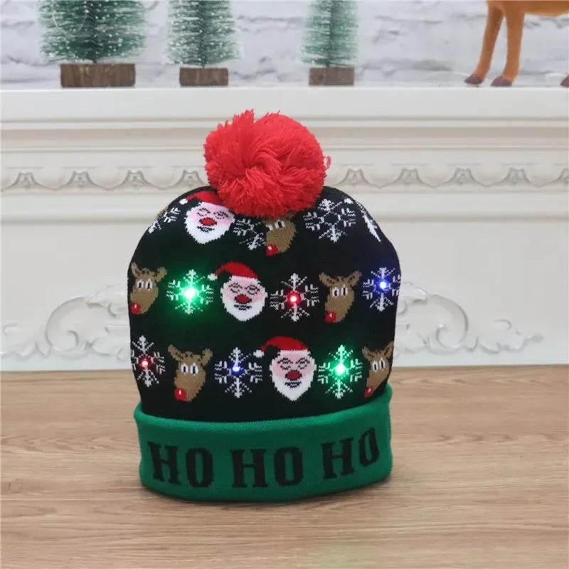 LED Light-Up Christmas Beanie