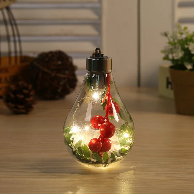 LED Christmas Bulb Ornaments – Luminous Fairy Light Hanging Decorations ✨💡🎄