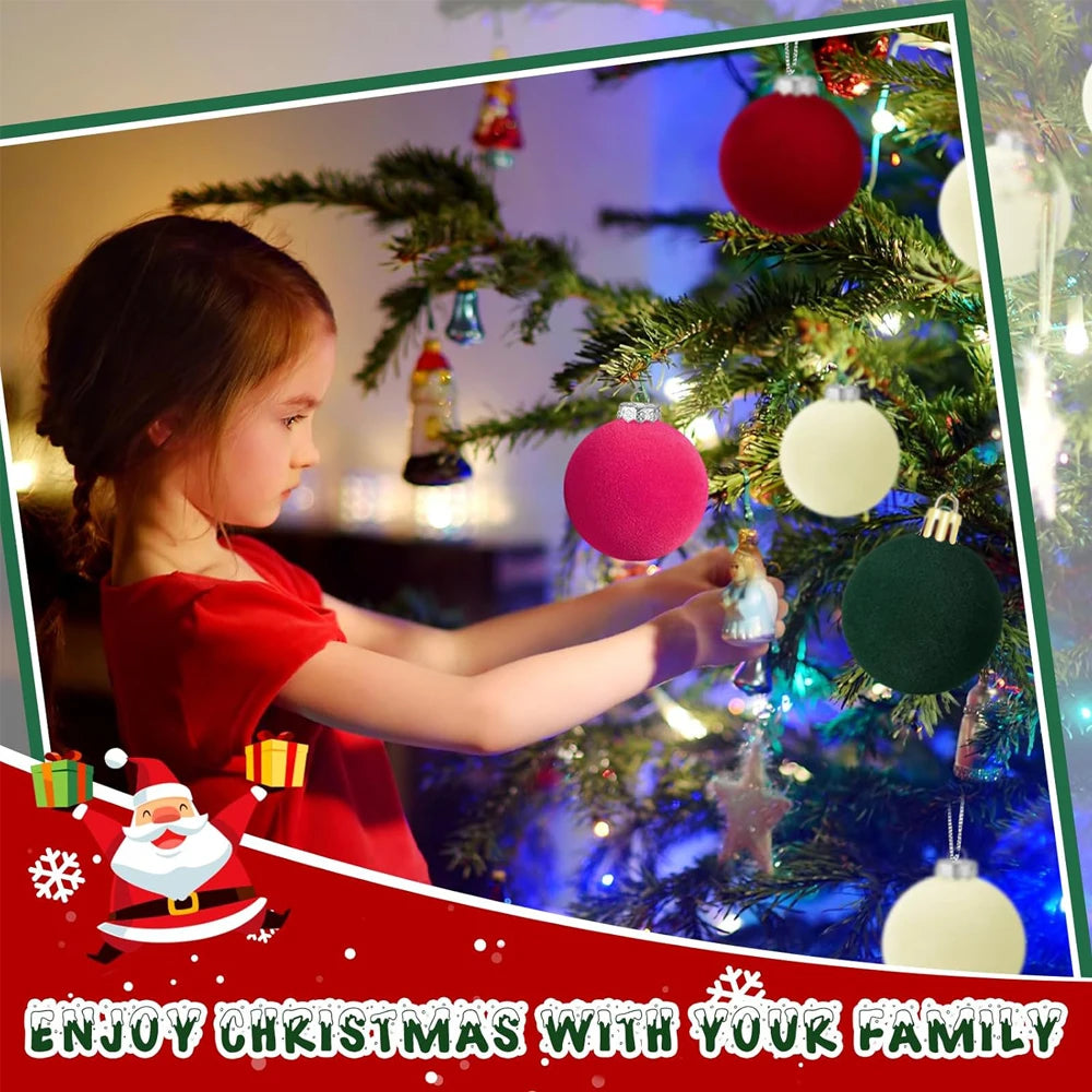 Velvet Christmas Tree Balls – Set of 6 (5 cm)