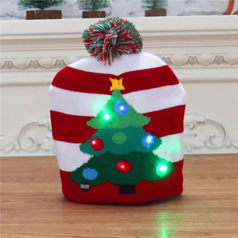 LED Light-Up Christmas Beanie