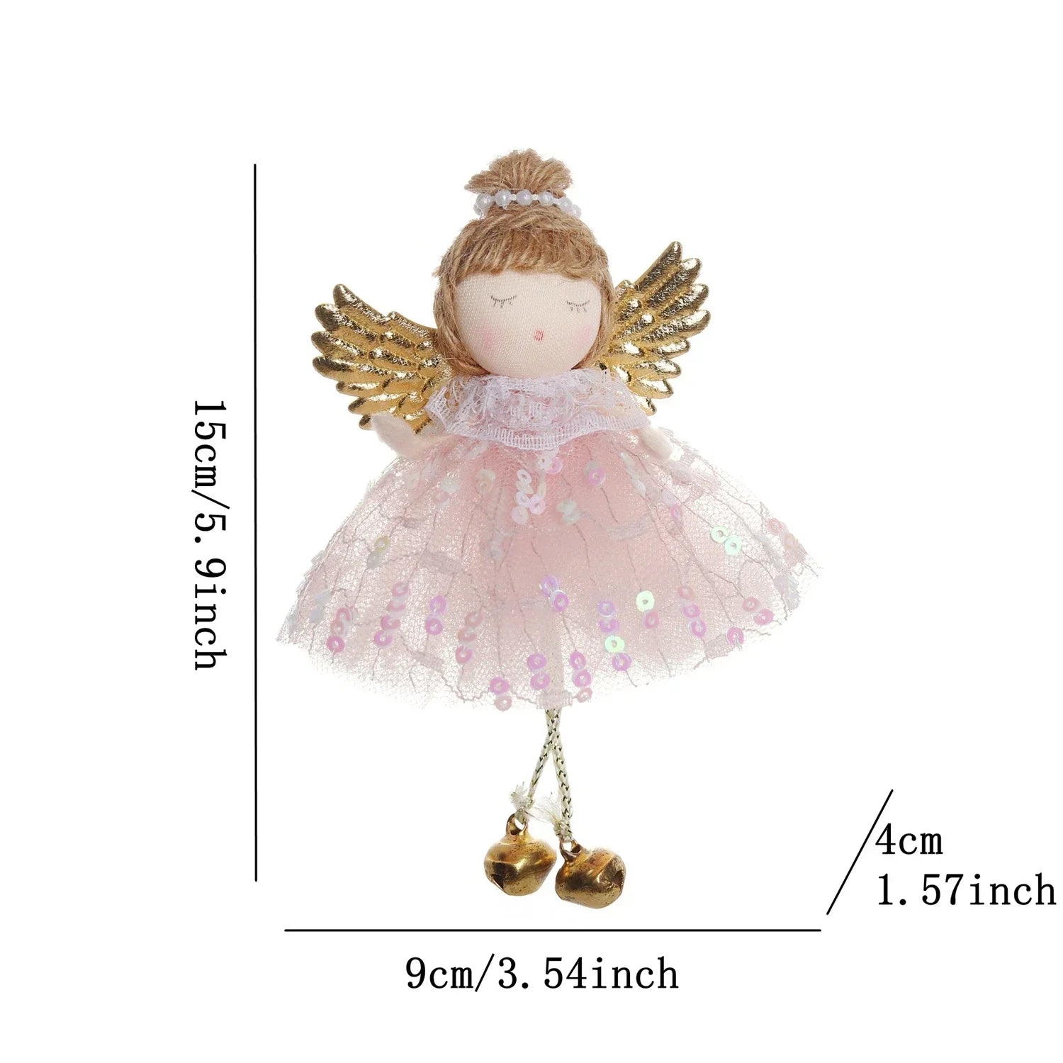 Christmas Plush Angel Ornaments – With Antlers, Heart, or Scarf