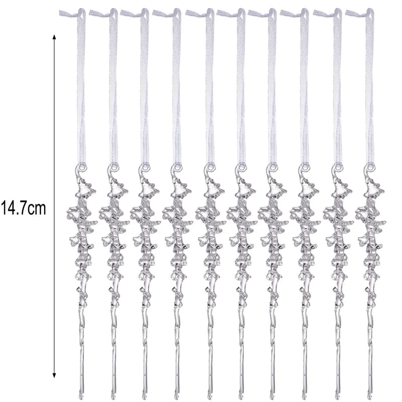 Acrylic Icicle Ornaments – Clear Christmas Tree Decorations (5/10/20/30 PCS) ❄️✨🎄