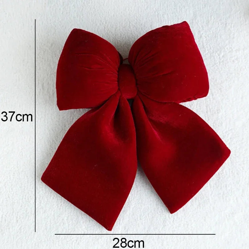 Large Red Velvet Christmas Bows – 1/2/3 PCS Soft Luxurious Tree Ornaments 🎀✨