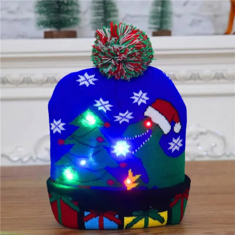 LED Light-Up Christmas Beanie