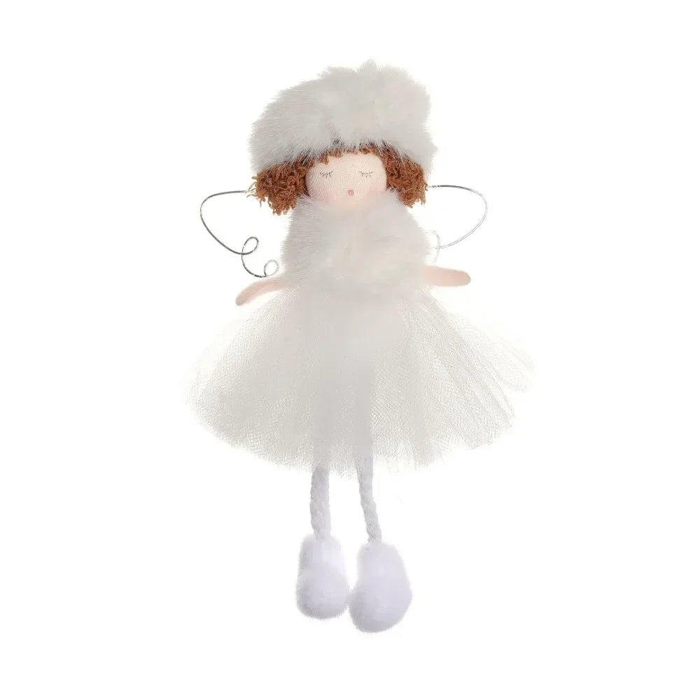 Christmas Plush Angel Ornaments – With Antlers, Heart, or Scarf