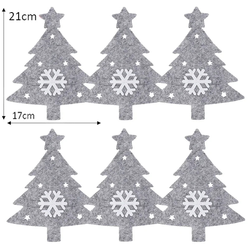 Christmas Tree Cutlery Holders – Felt Fork & Knife Pockets (4/8/12/24 PCS) 🎄🍽️✨