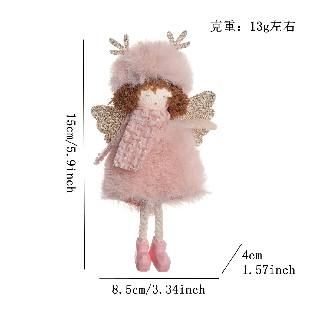 Christmas Plush Angel Ornaments – With Antlers, Heart, or Scarf