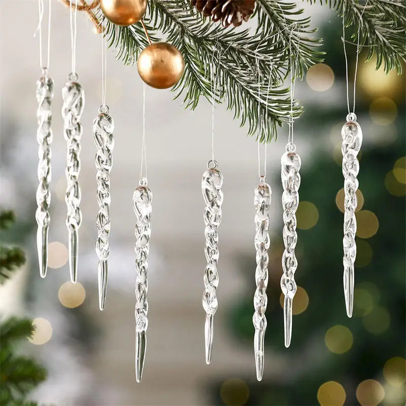 Crystal Snowflake Ornaments – 12/24 Pcs Clear Acrylic Decorations