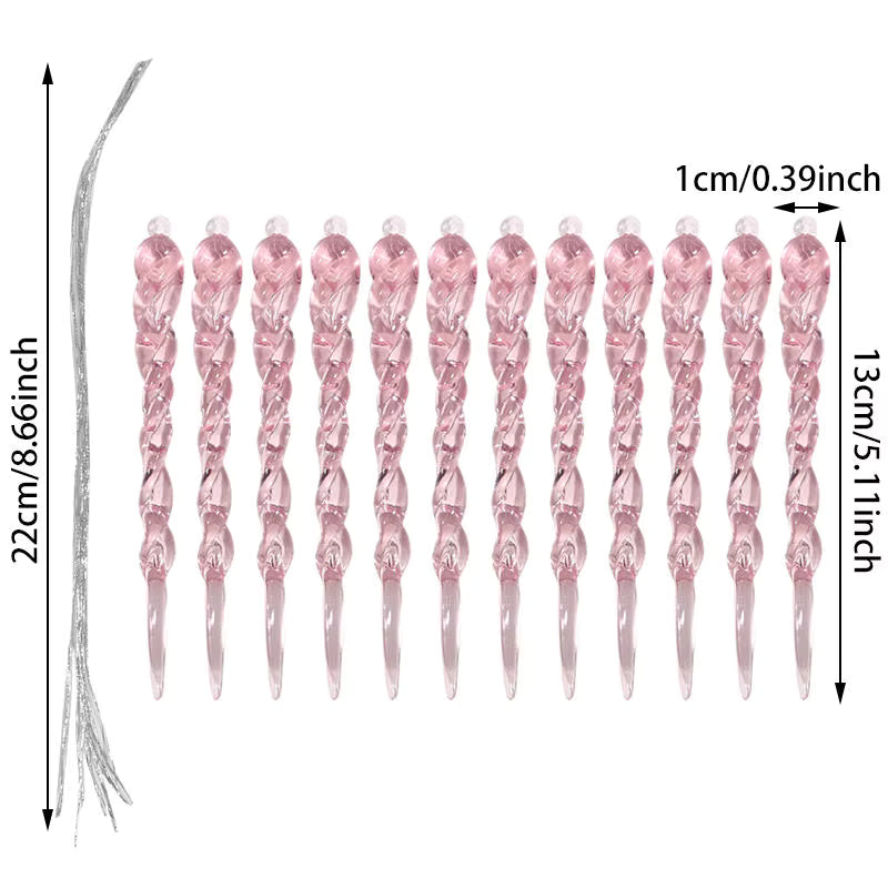 Crystal Snowflake Ornaments – 12/24 Pcs Clear Acrylic Decorations