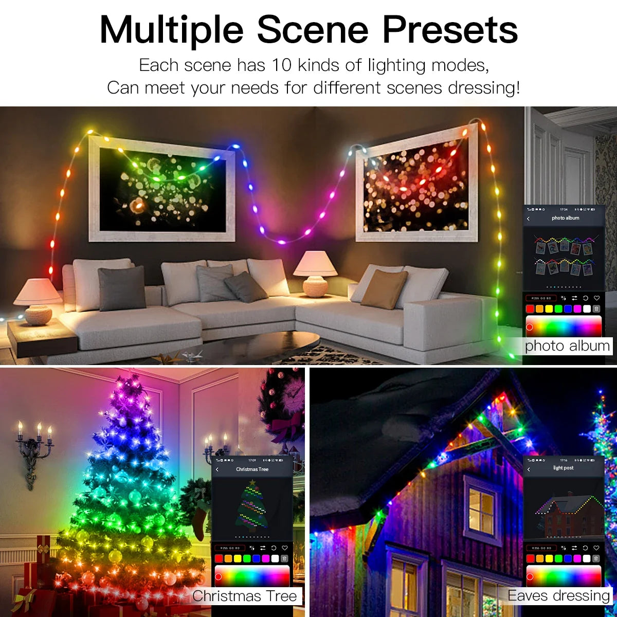 Bluetooth Dreamcolor LED String Lights – RGBIC USB Fairy Lights 🌈