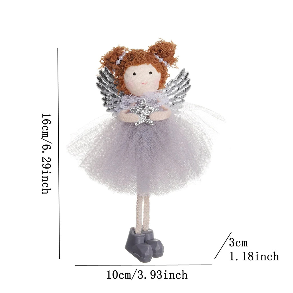 Christmas Plush Angel Ornaments – With Antlers, Heart, or Scarf