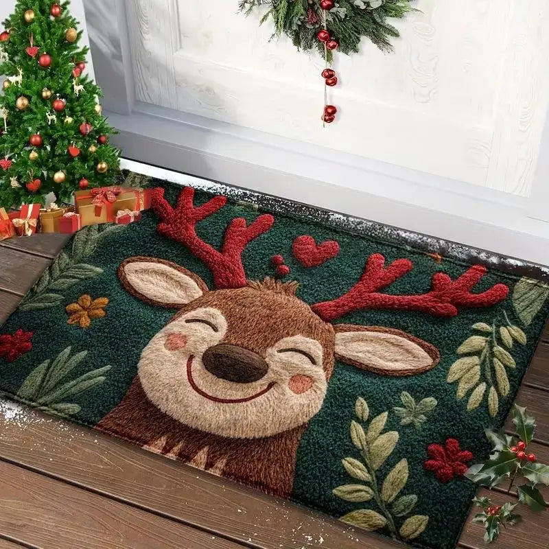 Christmas Door Mat – Santa Claus & Gingerbread Design (Indoor / Outdoor)