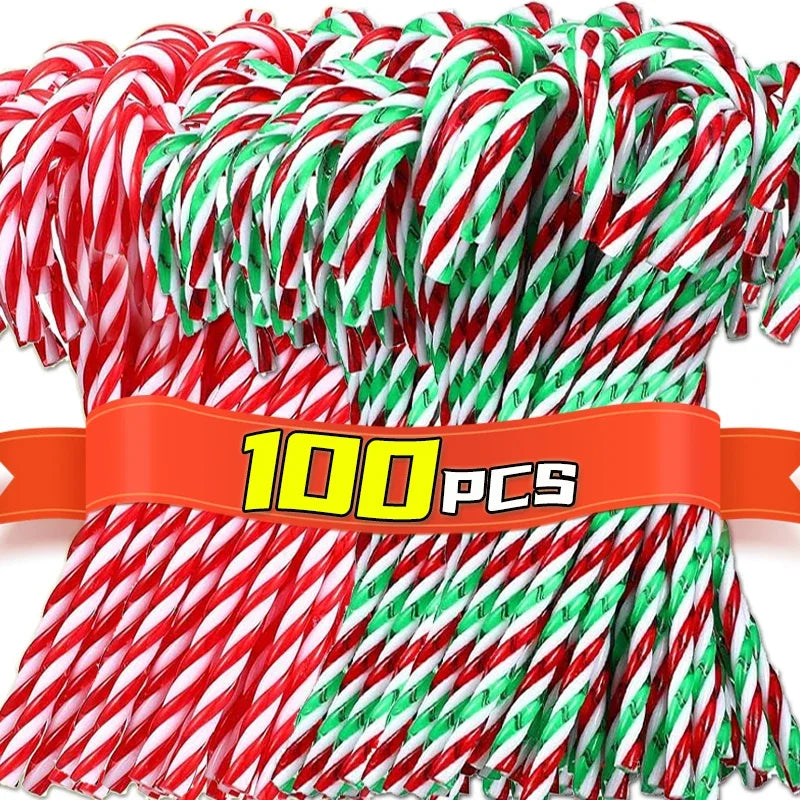Acrylic Christmas Candy Canes – 20/40/60/100 PCS Hanging Ornaments 🍬🎄✨