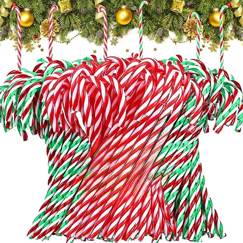 Acrylic Christmas Candy Canes – 20/40/60/100 PCS Hanging Ornaments 🍬🎄✨