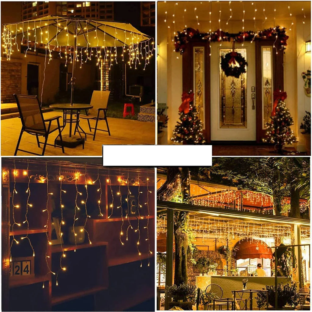 LED Icicle Fairy Lights with Remote – Outdoor Waterproof Christmas Garland (5M–40M)