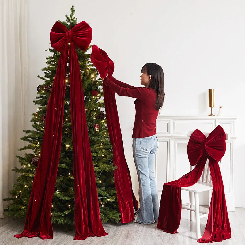 Large Velvet Christmas Bow Decoration