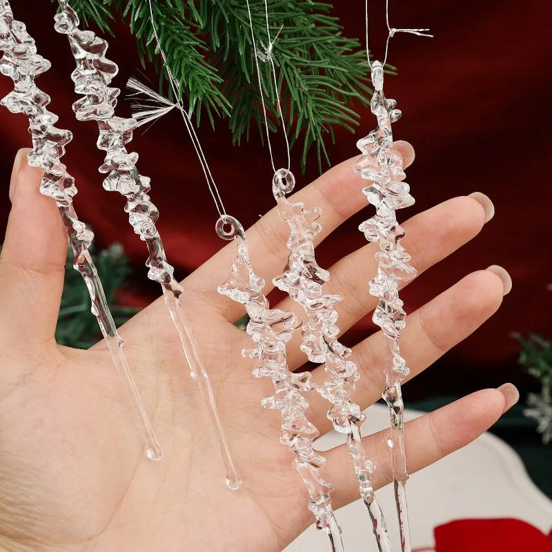 Acrylic Icicle Ornaments – Clear Christmas Tree Decorations (5/10/20/30 PCS) ❄️✨🎄