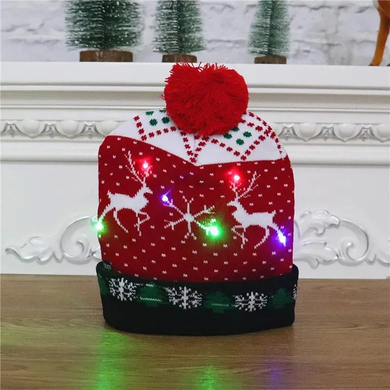 LED Light-Up Christmas Beanie