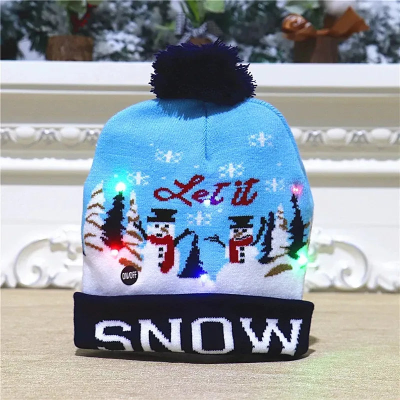 LED Light-Up Christmas Beanie