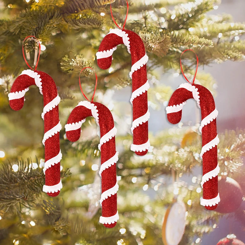 Candy Cane Christmas Ornaments – Red & White Hanging Decorations