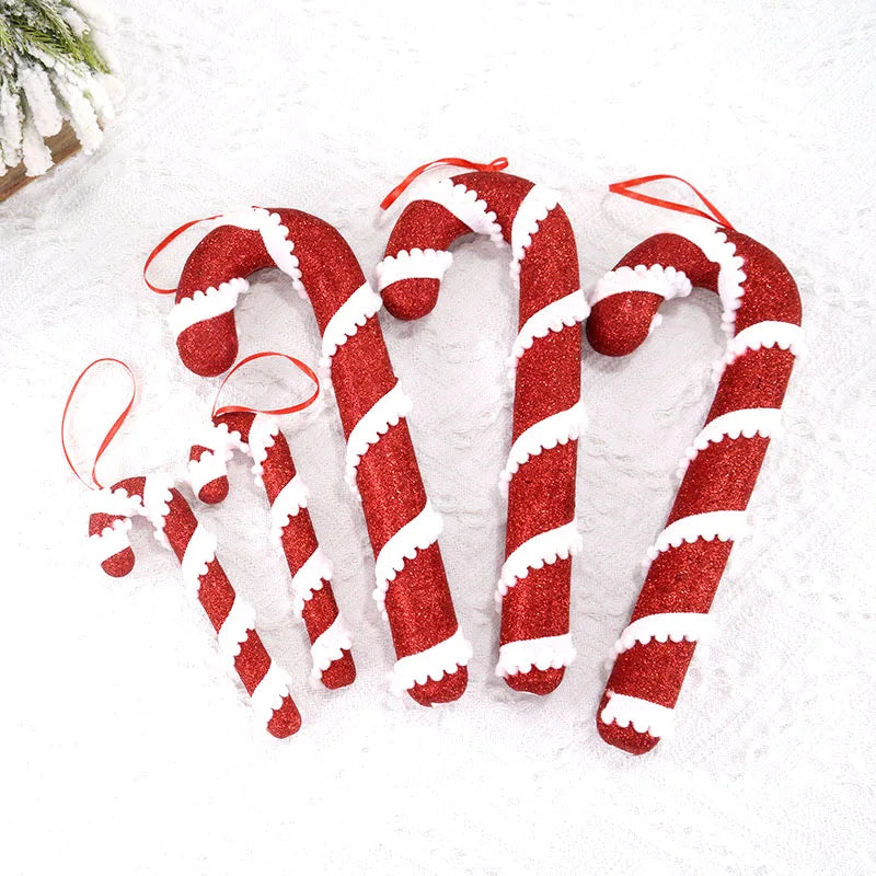 Candy Cane Christmas Ornaments – Red & White Hanging Decorations