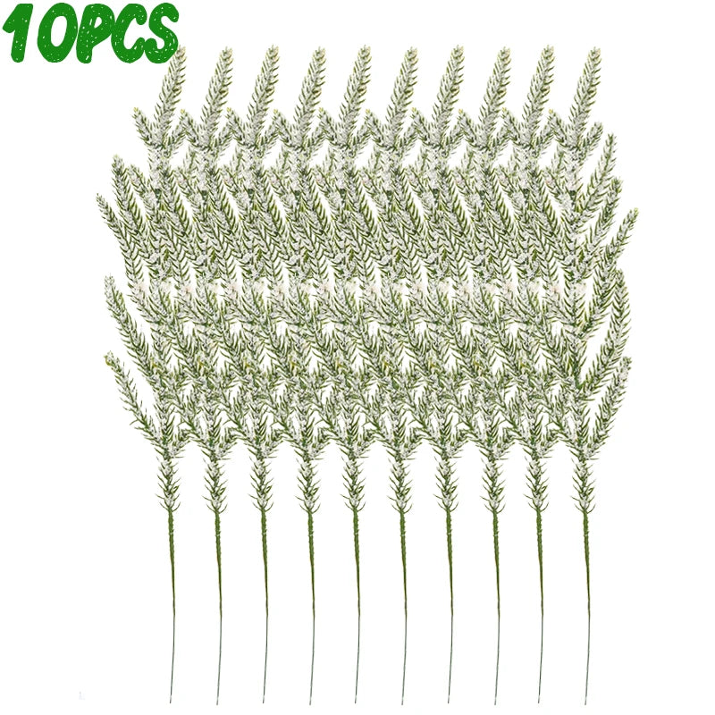 Artificial Snow Pine Branches – 1/5/10/20 PCS Christmas Greenery for Tree & DIY Decor 🌲❄️✨
