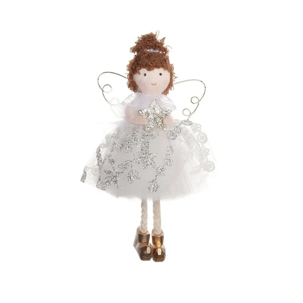 Christmas Plush Angel Ornaments – With Antlers, Heart, or Scarf