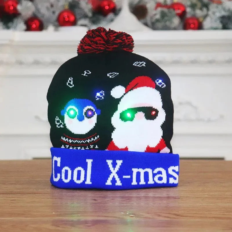 LED Light-Up Christmas Beanie