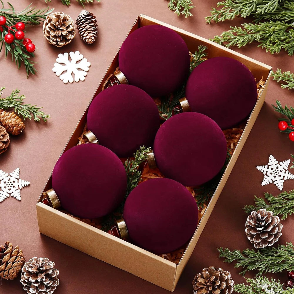Velvet Christmas Tree Balls – Set of 6 (5 cm)