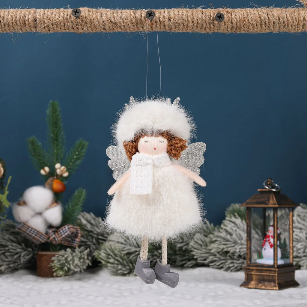 Christmas Plush Angel Ornaments – With Antlers, Heart, or Scarf