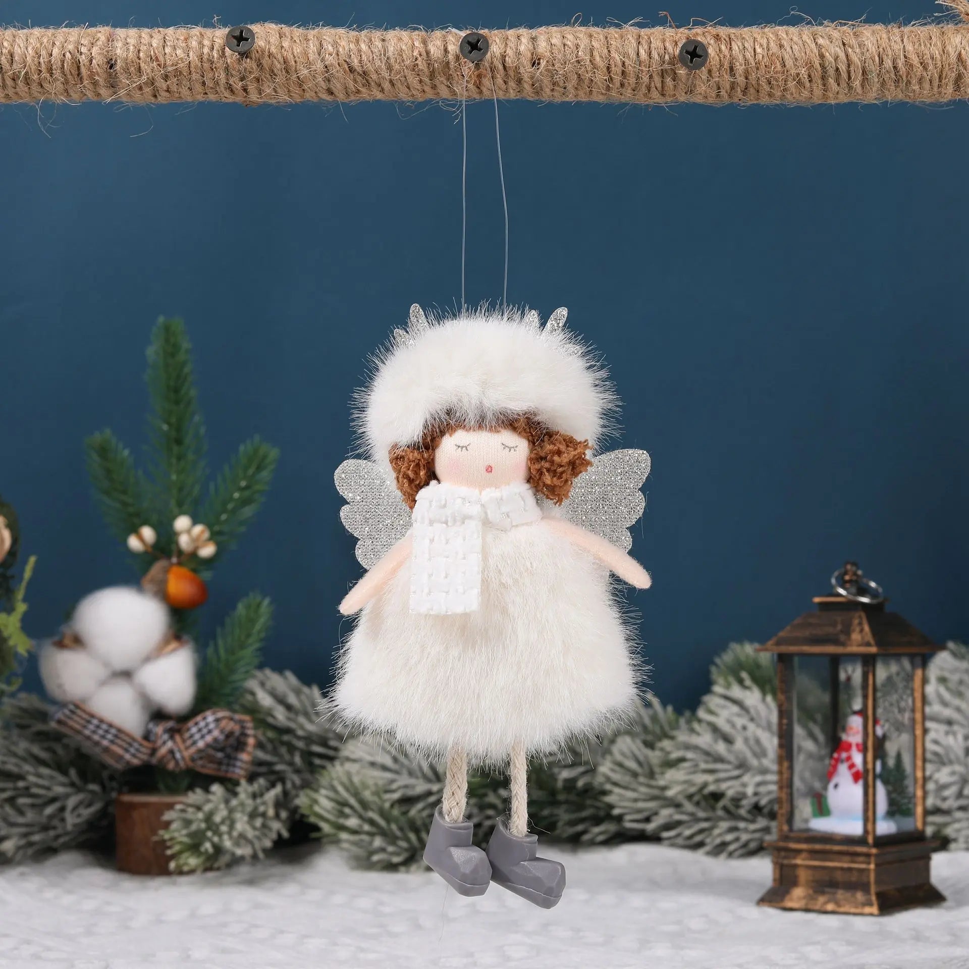 Christmas Plush Angel Ornaments – With Antlers, Heart, or Scarf