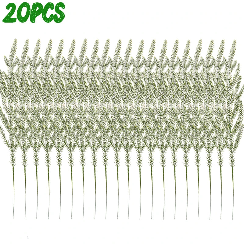 Artificial Snow Pine Branches – 1/5/10/20 PCS Christmas Greenery for Tree & DIY Decor 🌲❄️✨