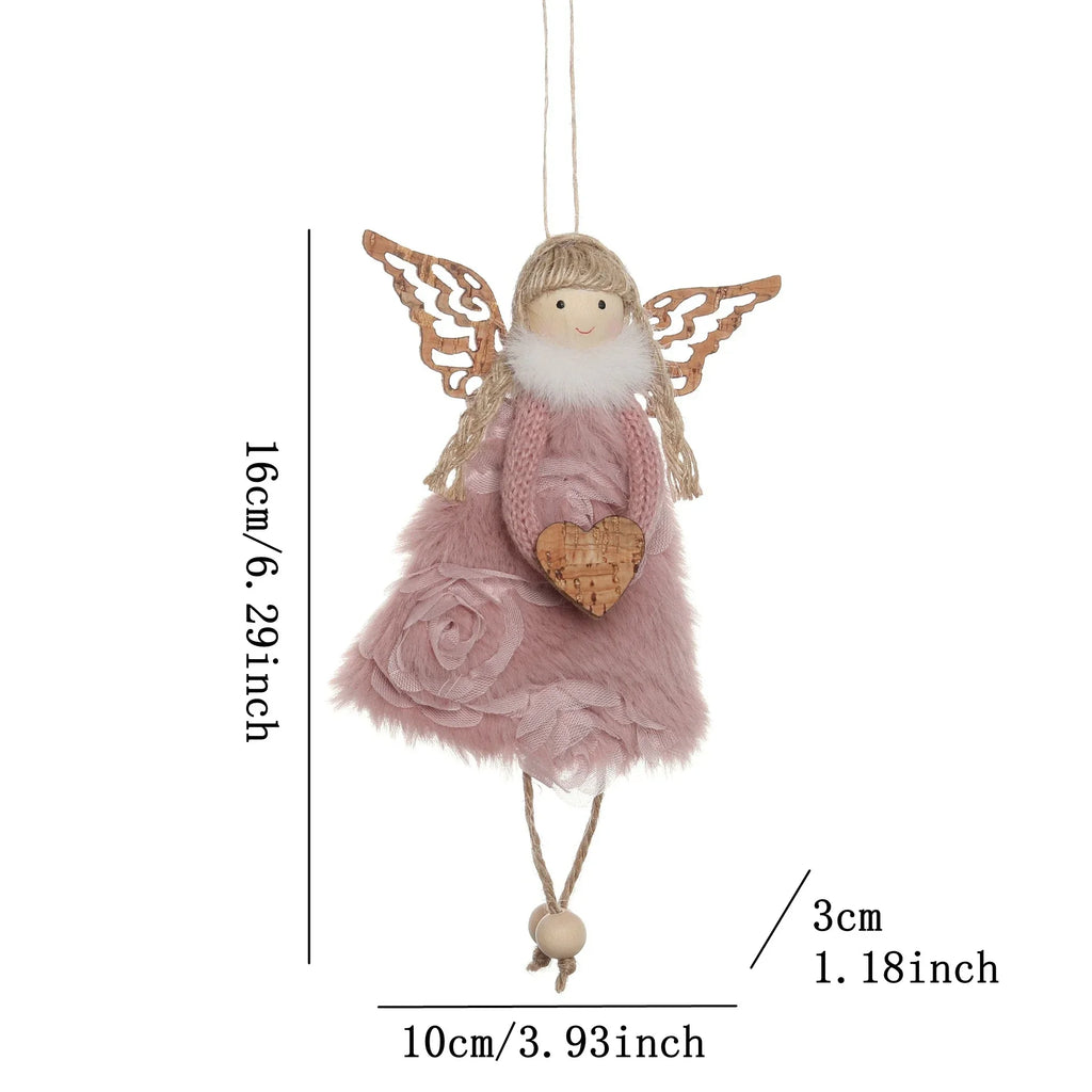 Christmas Plush Angel Ornaments – With Antlers, Heart, or Scarf