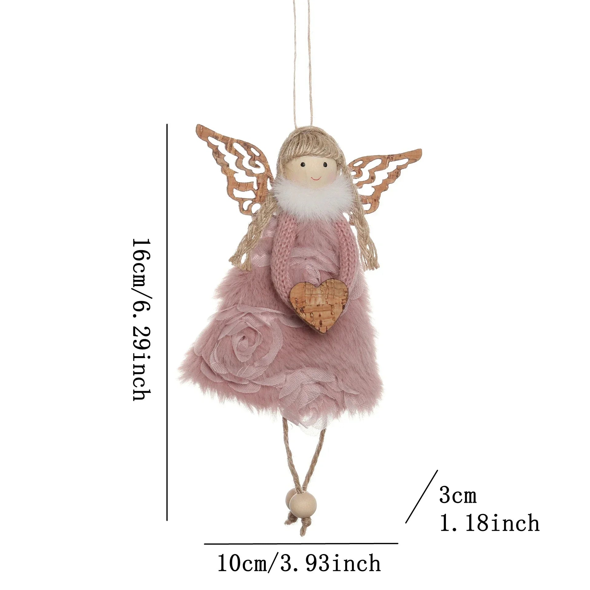 Christmas Plush Angel Ornaments – With Antlers, Heart, or Scarf
