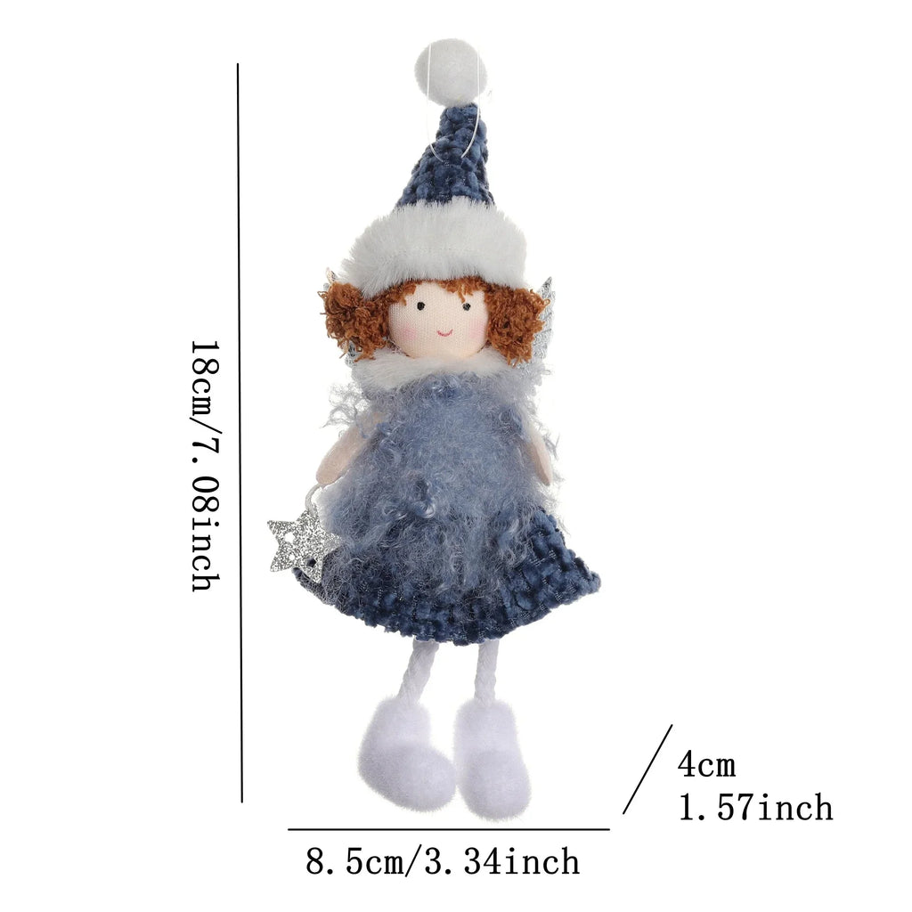 Christmas Plush Angel Ornaments – With Antlers, Heart, or Scarf