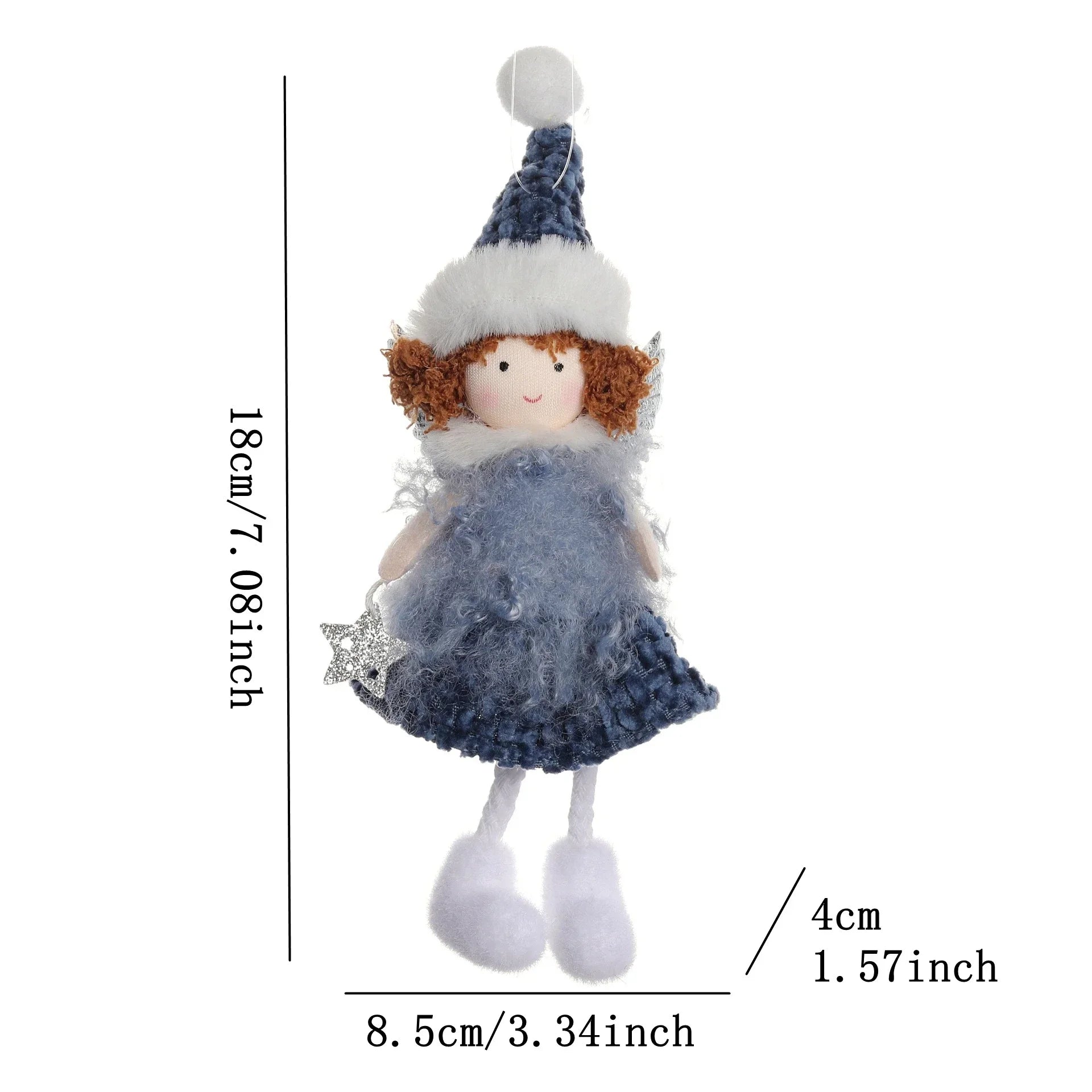 Christmas Plush Angel Ornaments – With Antlers, Heart, or Scarf