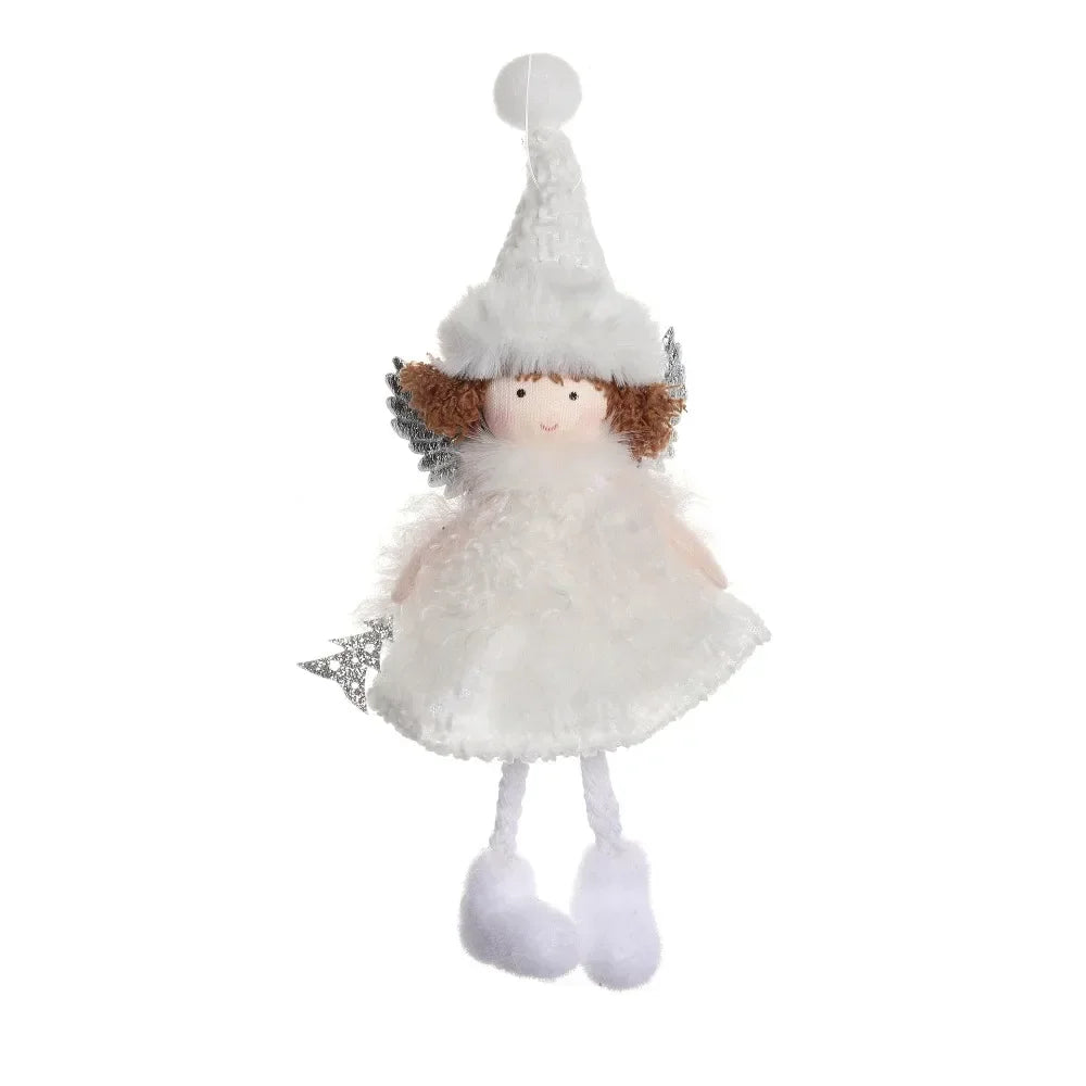 Christmas Plush Angel Ornaments – With Antlers, Heart, or Scarf