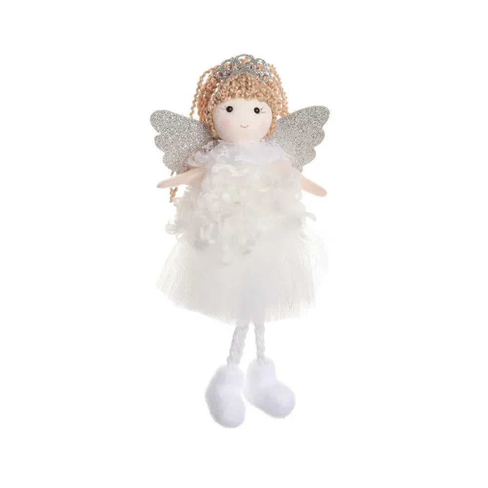 Christmas Plush Angel Ornaments – With Antlers, Heart, or Scarf