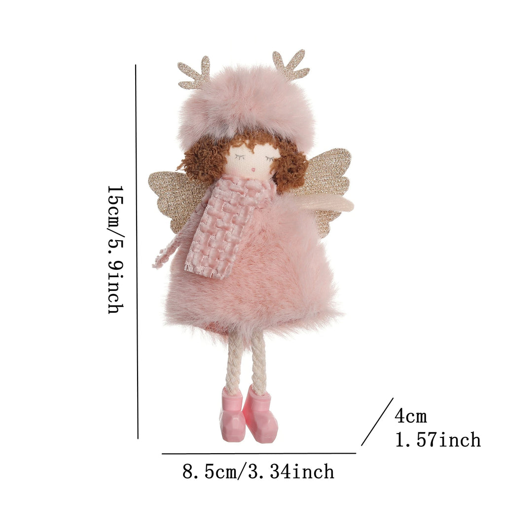 Christmas Plush Angel Ornaments – With Antlers, Heart, or Scarf