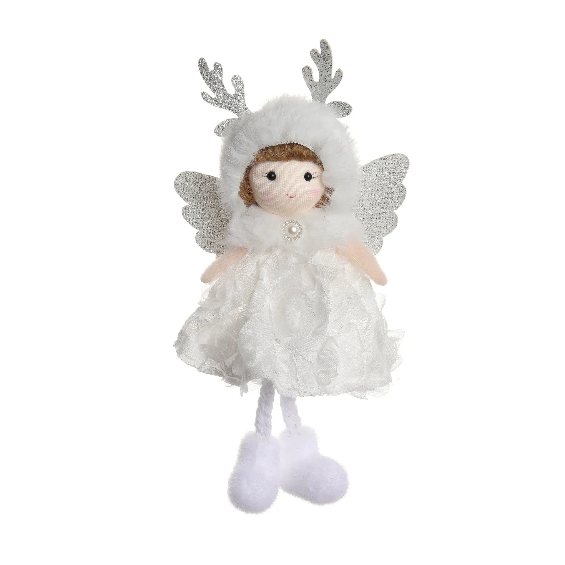 Christmas Plush Angel Ornaments – With Antlers, Heart, or Scarf
