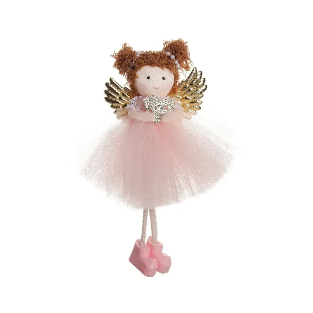 Christmas Plush Angel Ornaments – With Antlers, Heart, or Scarf