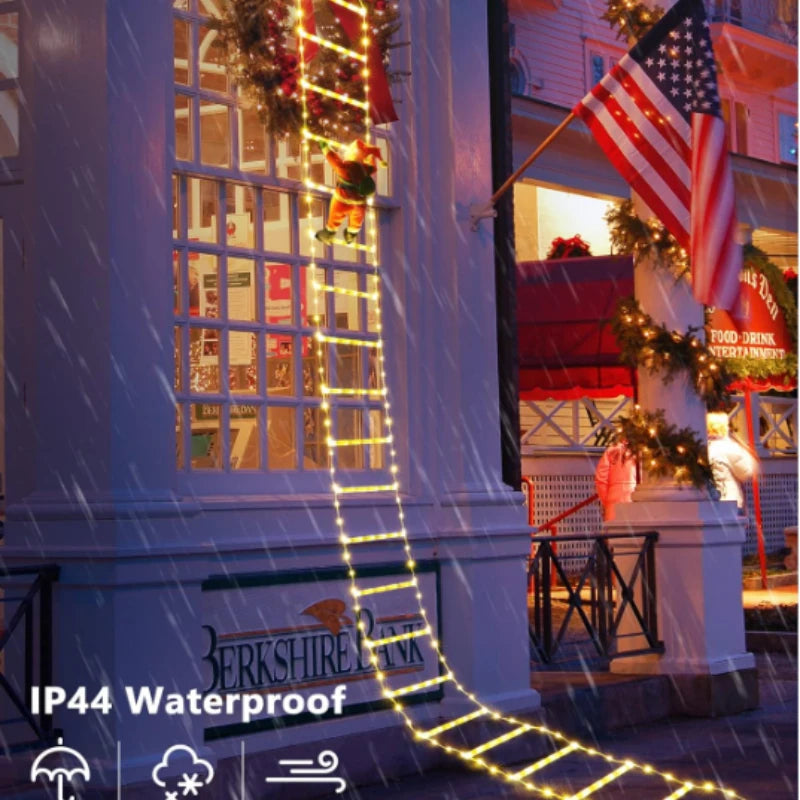 LED Santa Claus Climbing Ladder Lights – 1.5M / 3M Christmas Decoration